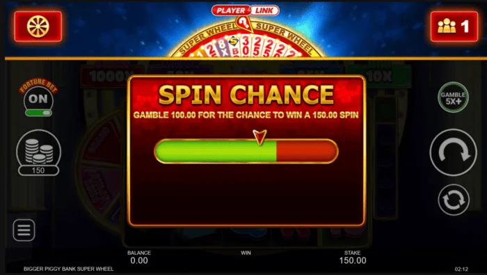 Oportunidad de giro de Bigger Piggy Bank Super Wheel